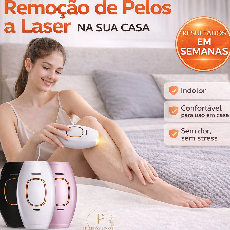 Depilador a Laser IPL Luz Pulsada Indolor Bivolt – Removedor de Pelos Indolor com Cores Sortidas