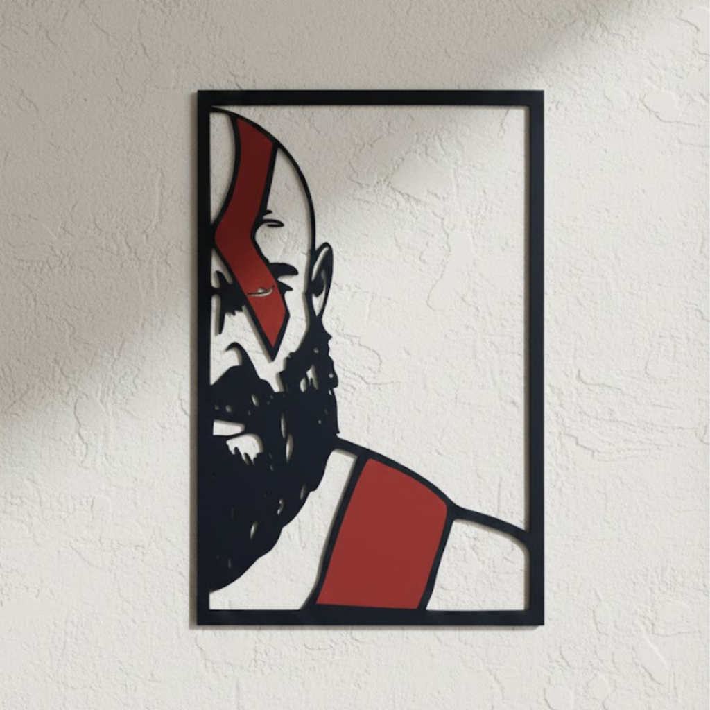 Quadro Decorativo God Of War Kratos  Vazado Deus Da Guerra 27x18 Jogo Geek Gamer Nostalgia Zeus Odin