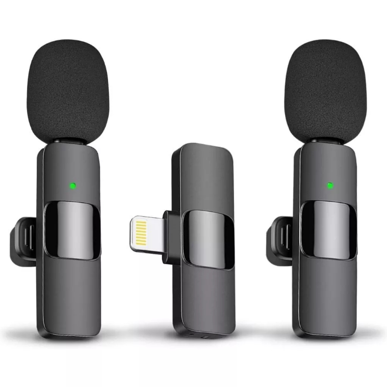 Microfone de Lapela Sem Fio K9 Vlog Compatível Tipo C e iPhone em Oferta na Shopee