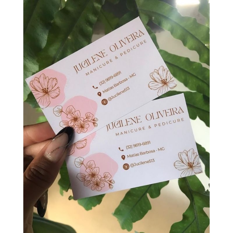 Kit 50/100/200 Cartão de Visita Personalizado somente frente (ajudamos a criar a arte) – Papel Fotográfico brilhoso em Oferta na Shopee