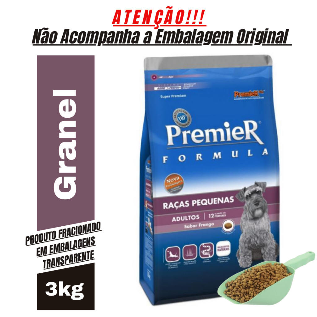 Ração Para Cachorro Premier Pet Adulto Raças Pequenas 3Kg A Granel - Raçao Cachorro