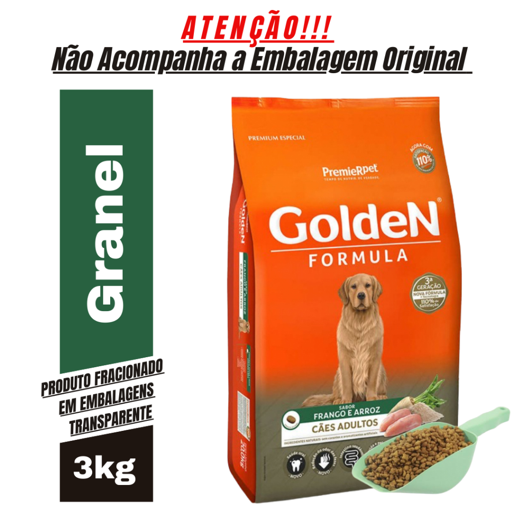 Ração de Cachorro Premier Pet Golden Sabor Frango 3Kg - Adulto Raças Médias e...