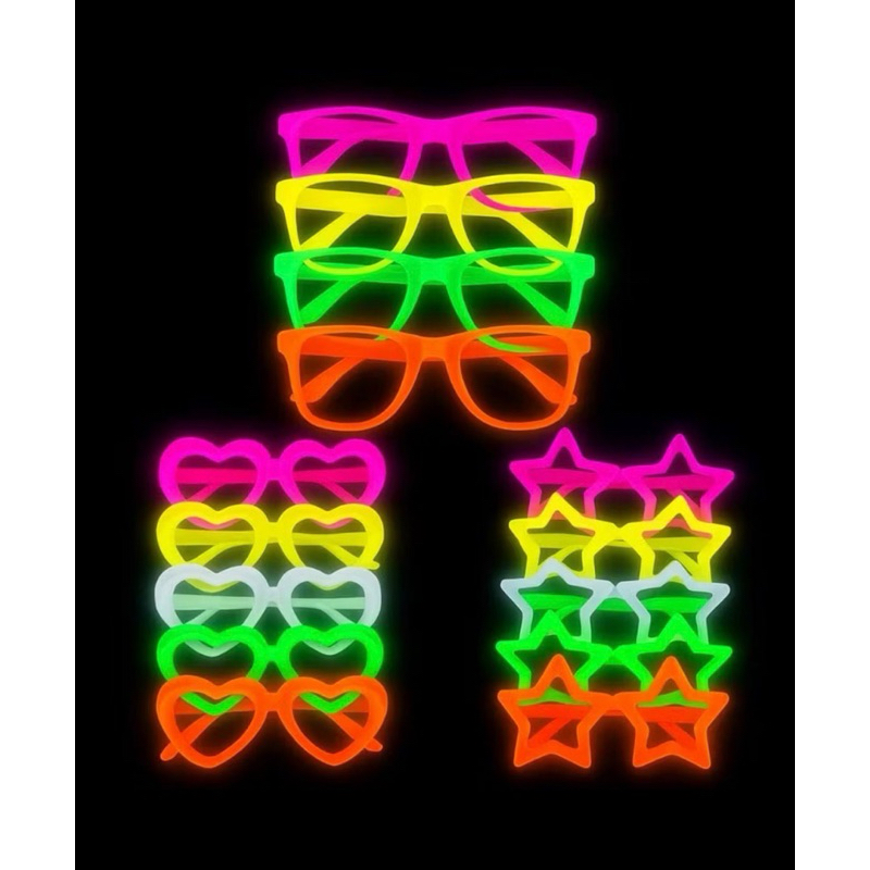 Kit 60 Óculos Colorido Neon Festa Balada Brilha Na Luz Negra