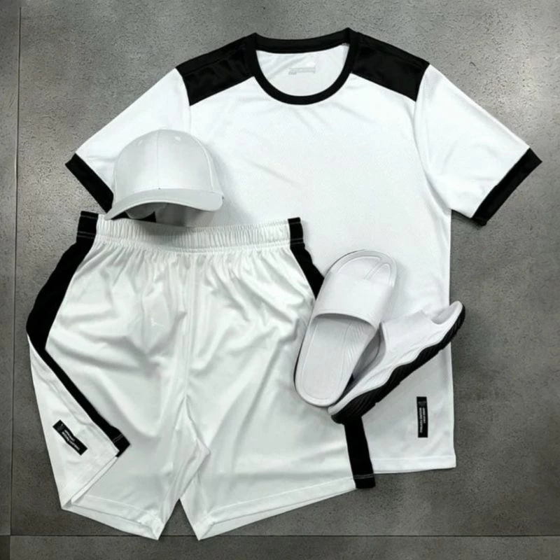Kit Conjunto Masculina Dry Fit Camisa + Bermuda Academy Training