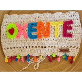 Top Confet em Crochê OXENTE ÔXE VIXE Top Faixa Confet de Crochê Top de Crochet