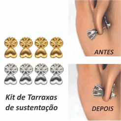 Tarraxas Magicas Sustentação Orelha Brinco Folheado a Ouro 18k ou Prata
