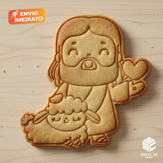 Cortador de Biscoitos Tema Páscoa Jesus e ovelha 6cm PLA Impressão 3D em Oferta na Shopee