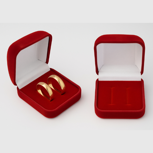 Caixa de Veludo Porta Alianças Anel Jóias Semijóias Vermelha Preta Embalagem Caixinha Bolsa Bolsinha Estojo