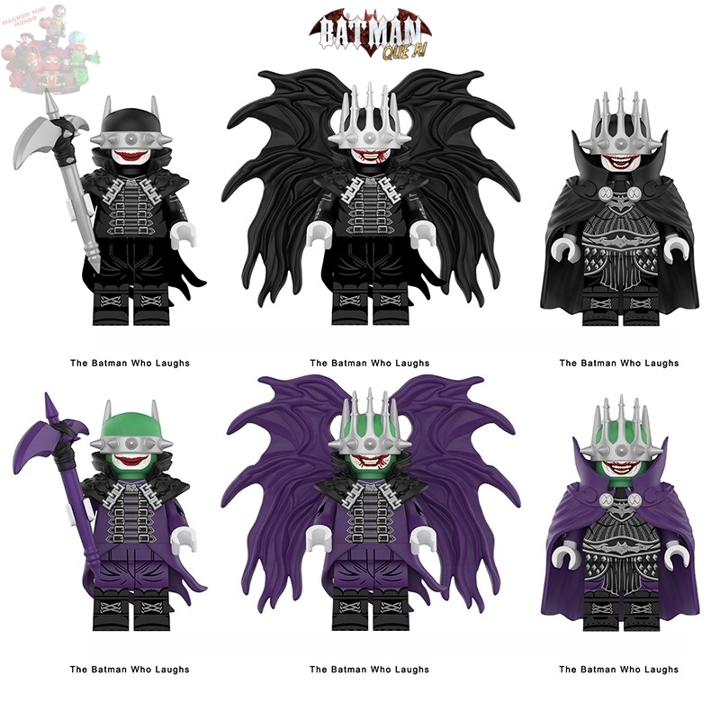 Novas miniaturas do Batman que Ri The Batman Who Laughs Com Foice Minifigure joker Robin Capa Purple em Oferta na Shopee