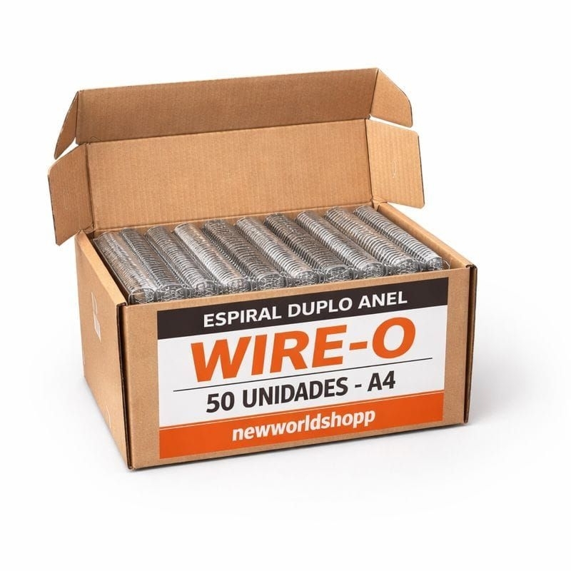 Wire-O 5/8 Branco A4 – Kit com 50 Unidades para Encadernação