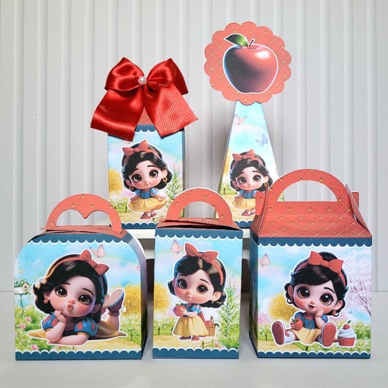 Personalizados Branca de Neve IA Lembrancinha Caixinha Kit Festa Aniversário Baby Princesas