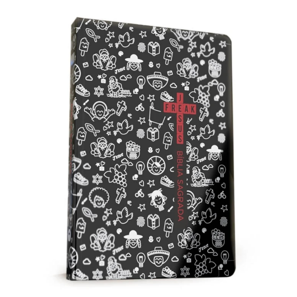 Bíblia Sagrada | Jesus Freak | Letra Média | Capa Dura | Cartoon | Preta NVI