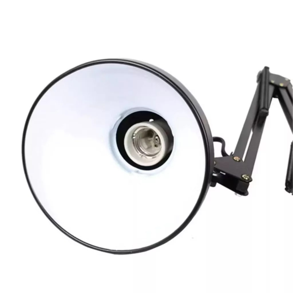 Kit Luminária Pixar Cromada Artigulada + Lâmpada 3 Pétalas 60W Led Branca Manicure Estética Cômodo Ou Espaço Intelectual