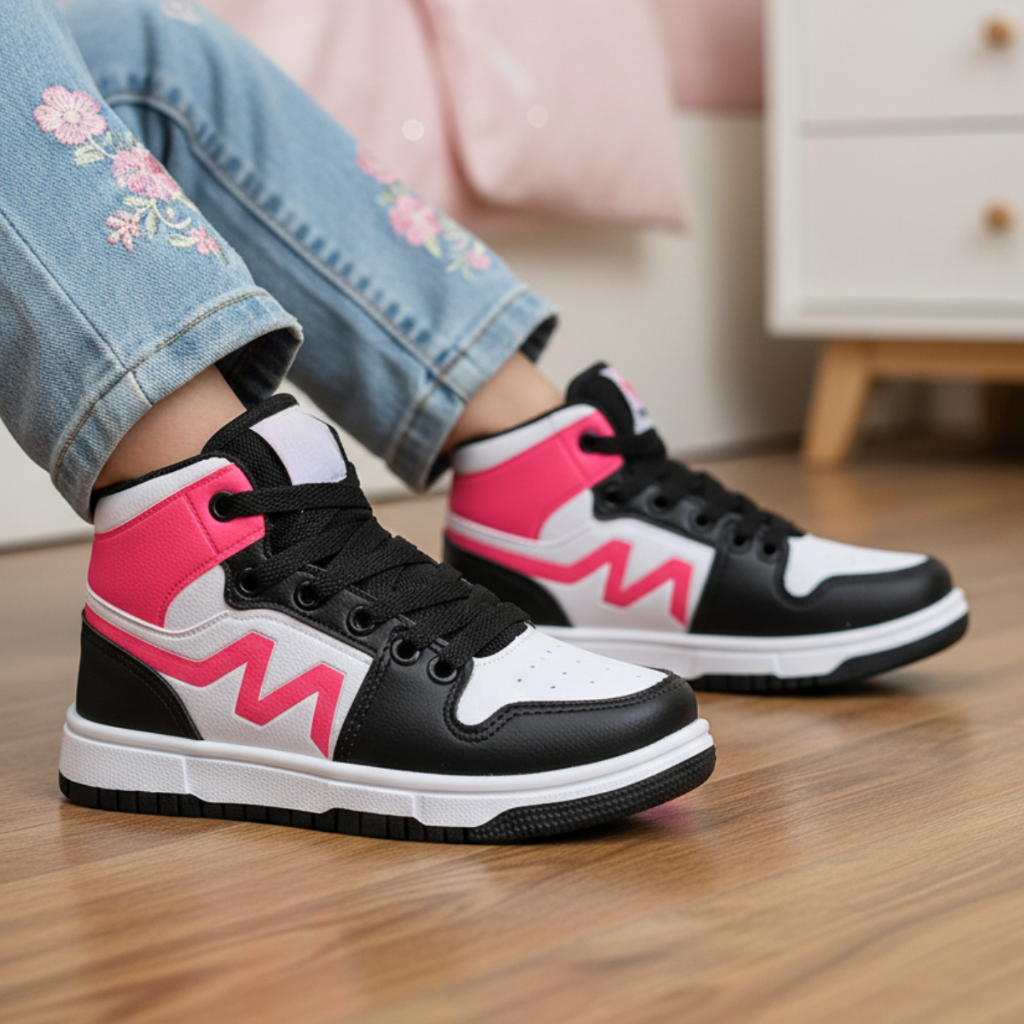 Tênis Infantil Feminino Casual Botinha Escolar Nippos Cano Curto em Oferta na Shopee