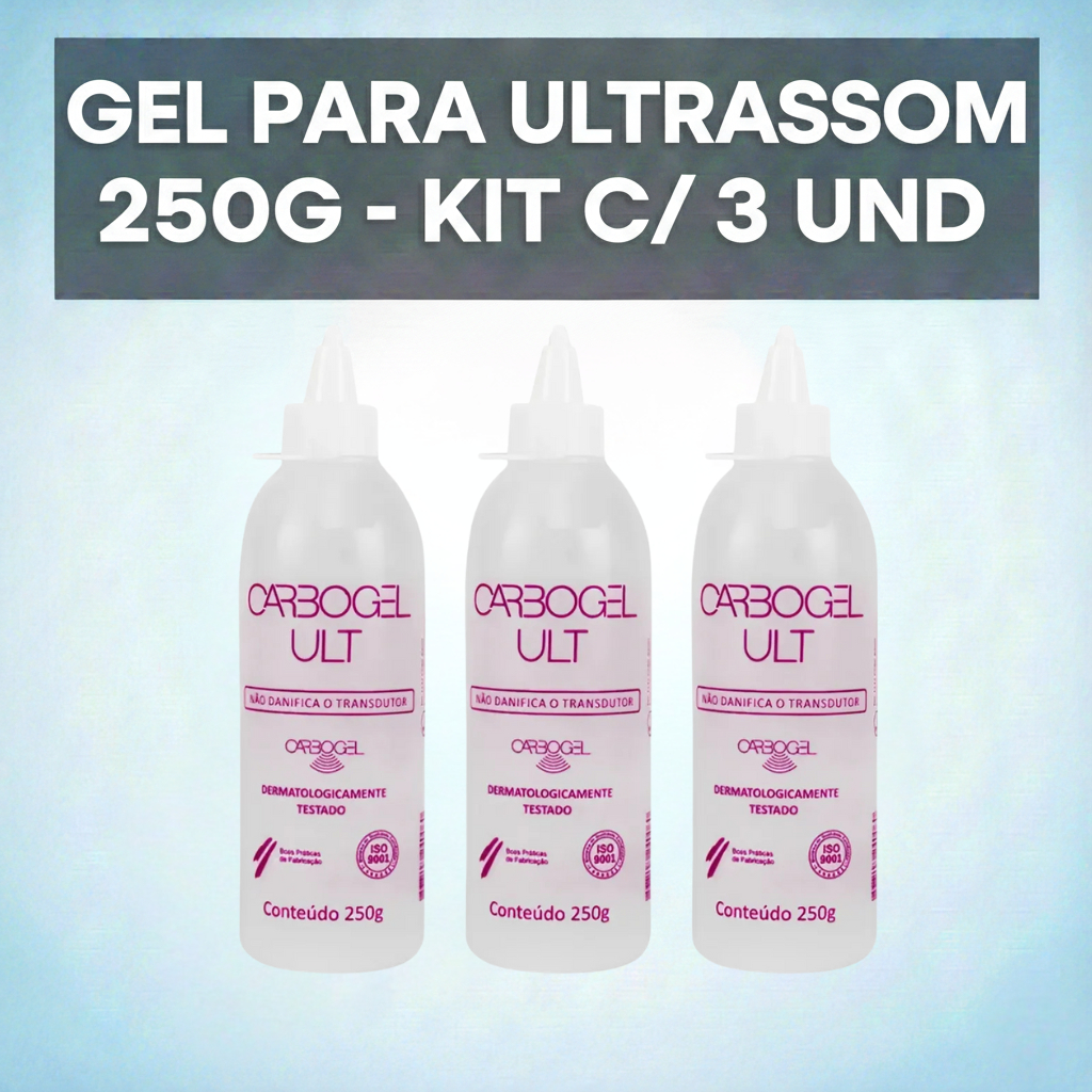 GEL PARA ULTRASSOM 250G - KIT C/ 3 UNIDADES