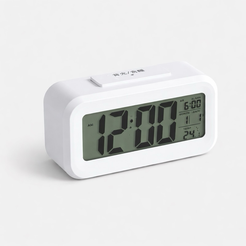 Relógio Digital de Mesa LCD com Termômetro Umidade Alarme Calendário Cabeceira