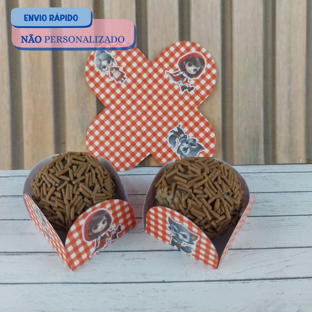 Forminhas CHAPEUZINHO VERMELHO- versão VERMELHO ou VERDE - Kit com Forminhas para doces festa de aniversário infantil