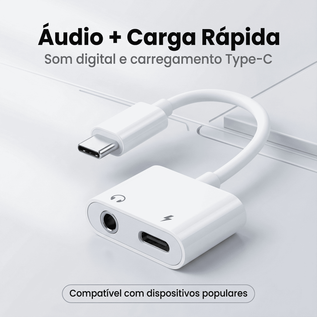 Adaptador de Audio Type C (Audio Digital Mais Carga Rapida Type C) MTC 7003