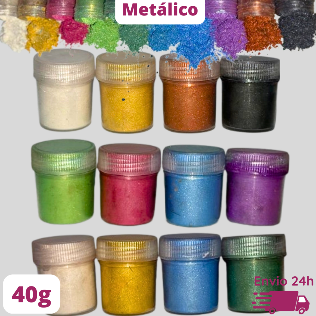 Kit 10 e 4 mica pigmento metálico perolado pó resina joia bisquit velas diy perola cintilante brilho em Oferta na Shopee