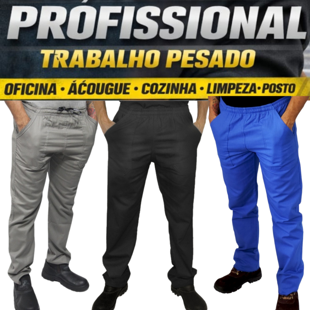 Calça De Trabalho Pesado Costura Dupla Tecido Reforçado Uniforme Profissional Unissex Envio Rápido em Oferta na Shopee