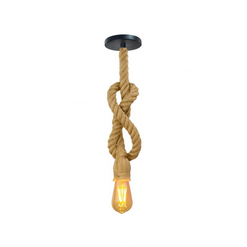 1 Luminária Pendente de Teto em Corda Sisal 1,10m – Estilo Rústico Retrô Vintage Industrial Decorativa para Área gourmet