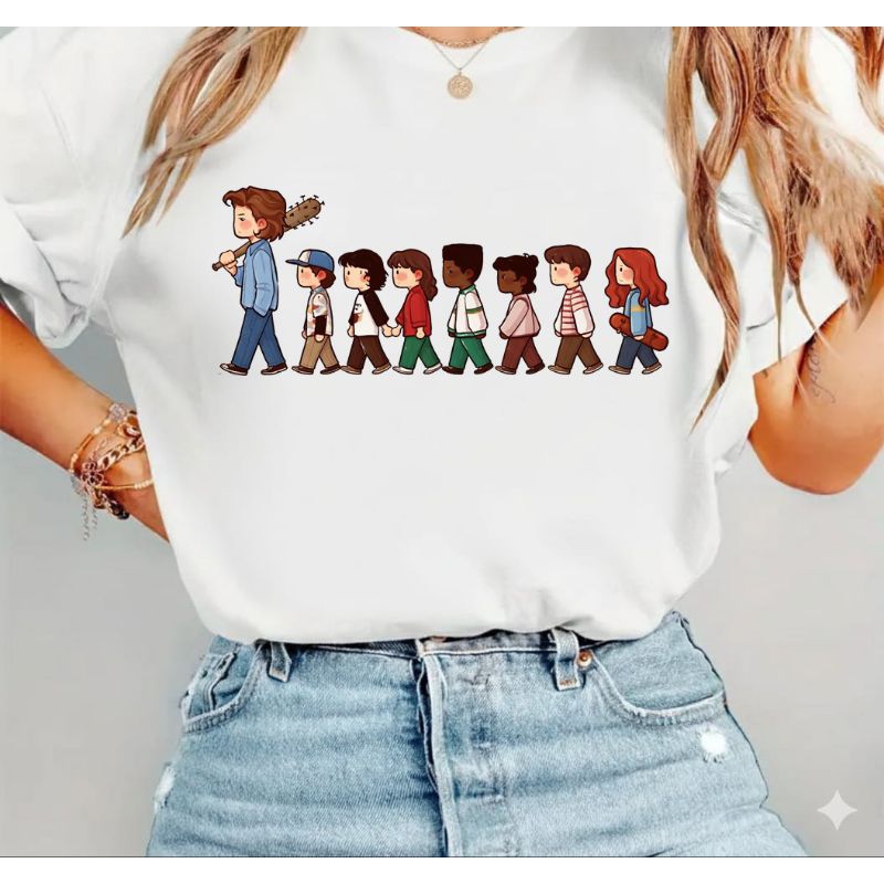 Camisa Stranger Things Camiseta Elenco Série Stranger Things Blusa Vecna
