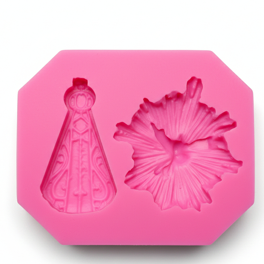 Molde de Silicone DIVINO ESPIRITO SANTO + NOSSA SENHORA APARECIDA, Lembrancinhas  religioso, apliques, batizados Cód 012