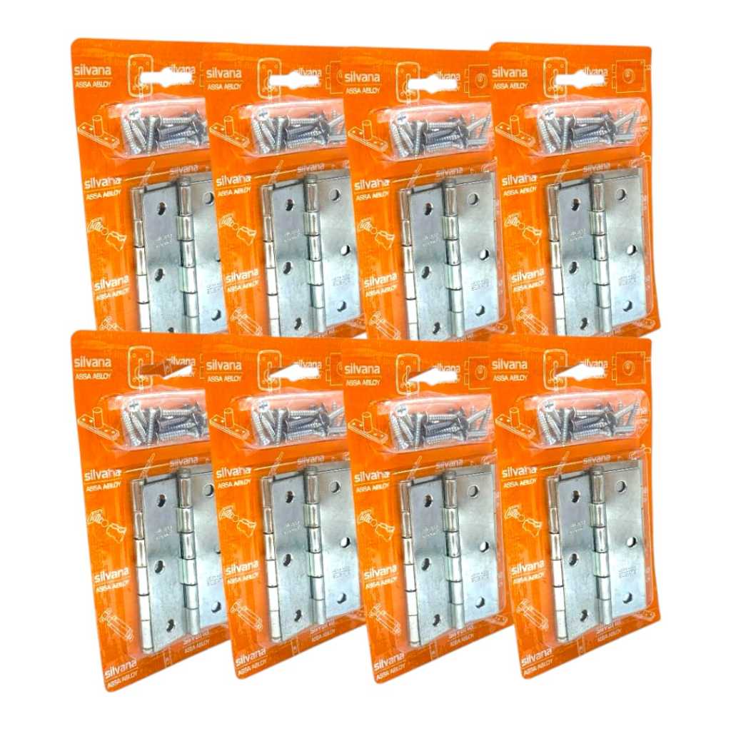 Kit 24 Dobradiças Silvana 3.1/2 para portas de madeira. Acabamento Zincado. Com parafusos. em Oferta na Shopee