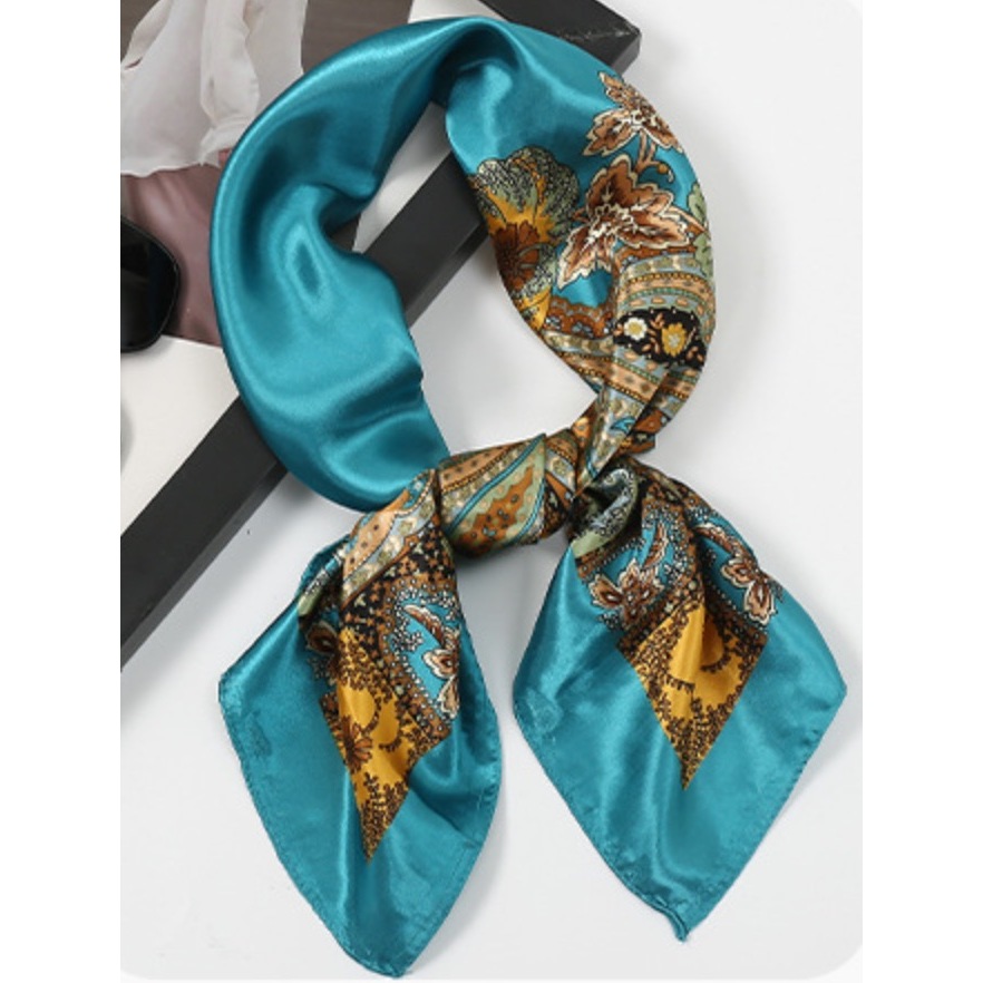 Lenço Feminino Estampado Cetim Acetinado 50x50cm Acessório de Moda Para Bolsa Cabelo Pescoço em Oferta na Shopee