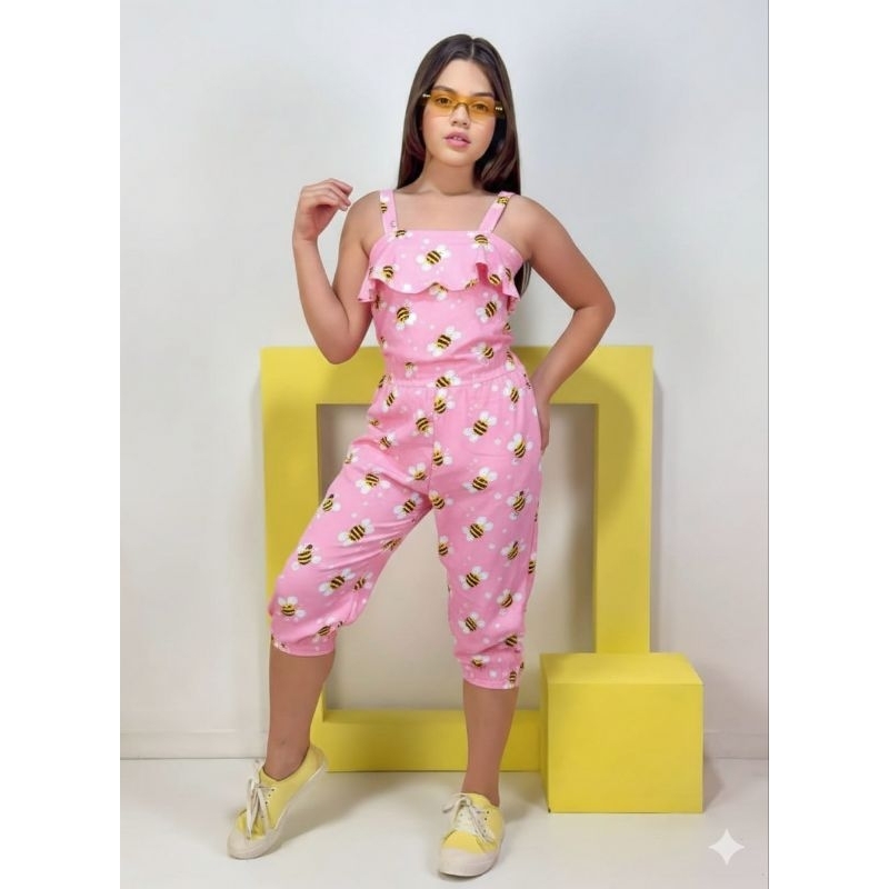 Macacão Infantil Feminino Estampado Blogueirinha - Tamanhos 2 a 6 Anos - Envio Imediato