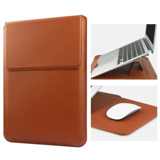 Capa de Couro PU Multiuso para  13-16 Polegadas com Suporte para Escritório e Estudo