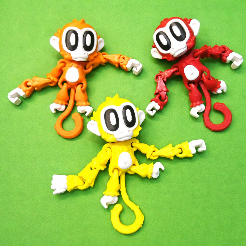 Brinquedo Articulado Macaco Colorido Alegre Colecionável Educativo para crianças e bebes