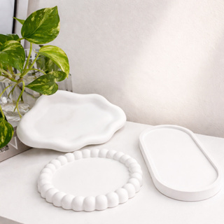 Kit 3 Bandejas Decorativas Aesthetic para Joias e Organização – Nuvem Orgânica, Oval e Redonda em Oferta na Shopee