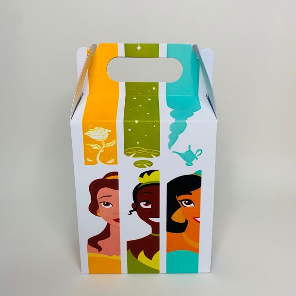 Kit Caixas Maletinha Princesas Dupla Face Lembrancinha Festa Para Montar