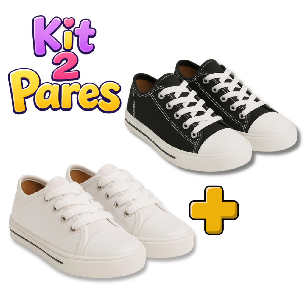 Kit 2 Pares Tênis All Light Star Feminino Masculino Sapatinho Infantil Super Confortável Cano Baixo. em Oferta na Shopee