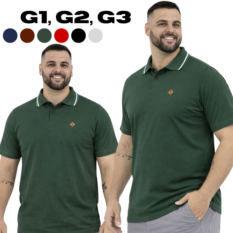 Camiseta Masculina Extra Grande G1 G2 G3 100% Algodão Camisa Polo Basica