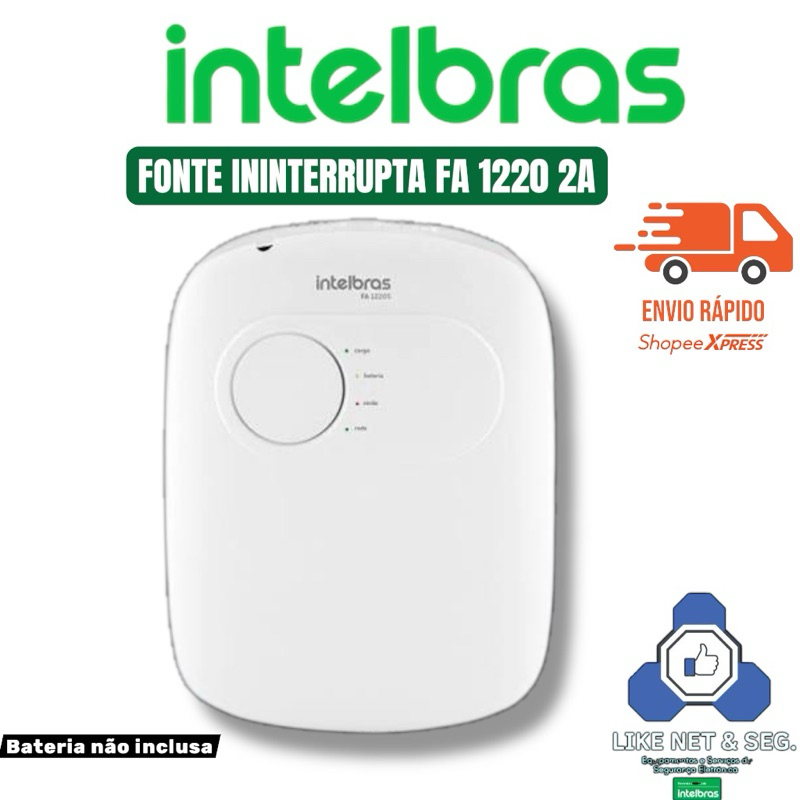 Fonte Fa 1220 S Ininterrupta Para Eletroimã Intelbras Cor Branco