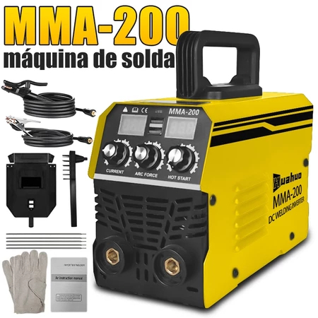 Soldadora Inversora MMA 200A IGBT - 110V/220V Bivolt, Portátil e Profissional para Obra e Oficina em Oferta na Shopee