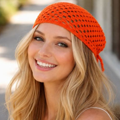 Bandana de Crochê Boho Chic – Lenço de Cabelo