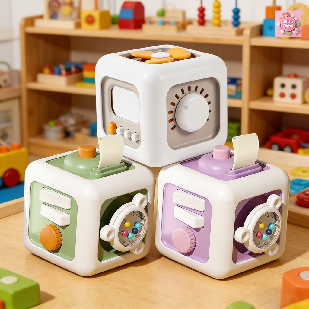 6 em 1 Montessori Brinquedos Educativos Sensory Busy Board Baby Practice Skills Drawer Cube Fidget Brinquedos Educativos em Oferta na Shopee