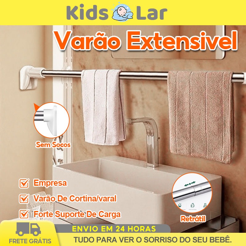 Varão De Cortina Extensível Ajustável 70cm até 280cm Sem Socos Universal Para  Caixa Banheiro Multiuso em Oferta na Shopee