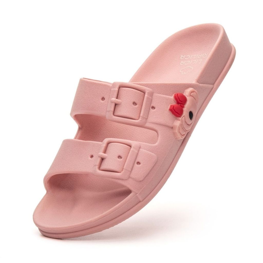 Sandália Papete Birken Menina Infantil Desenho Lilica Confortável Em Pvc Duas Tiras Com Fivela