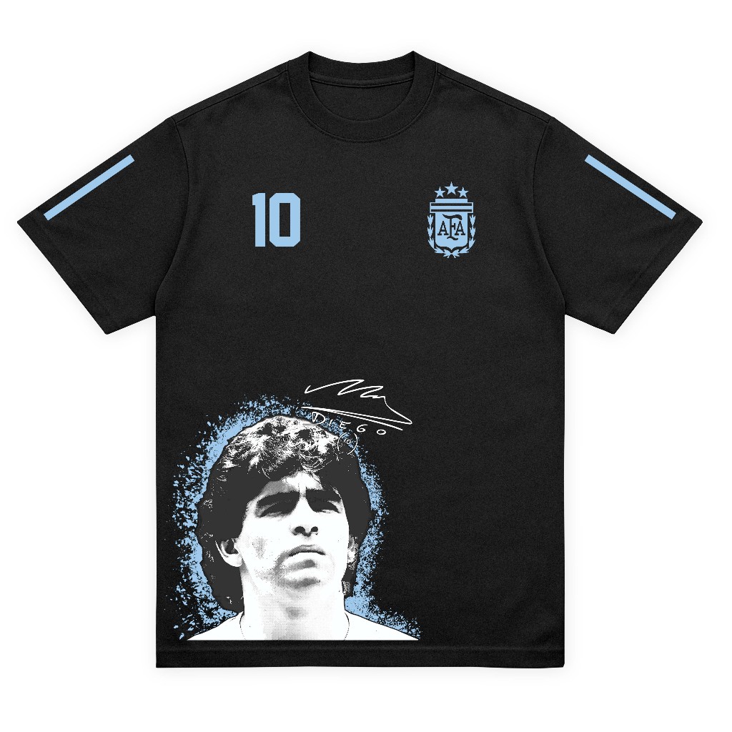 Camiseta Exclusiva Única Argentina Fã Maradona Manga Longa Larga Masculina Feminina Casual Nova