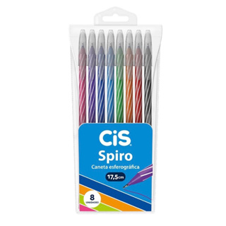 Caneta Esferográfica SPIRO, CIS, Blister c/8 unidades sortidas, Multicolorido em Oferta na Shopee