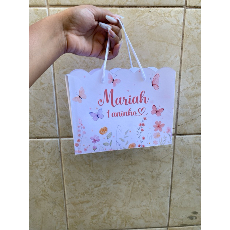 Sacolinha Jardim das borboletas personalizado sacolinha lembracinha aniversário Jardim PEGUE E MONTE