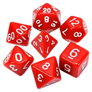 Kit 7 Dados RPG Vermelho Sólido Poliedricos D&D Tormenta Pathfinder D20 D12 D% D10 D8 D6 D4 em Oferta na Shopee