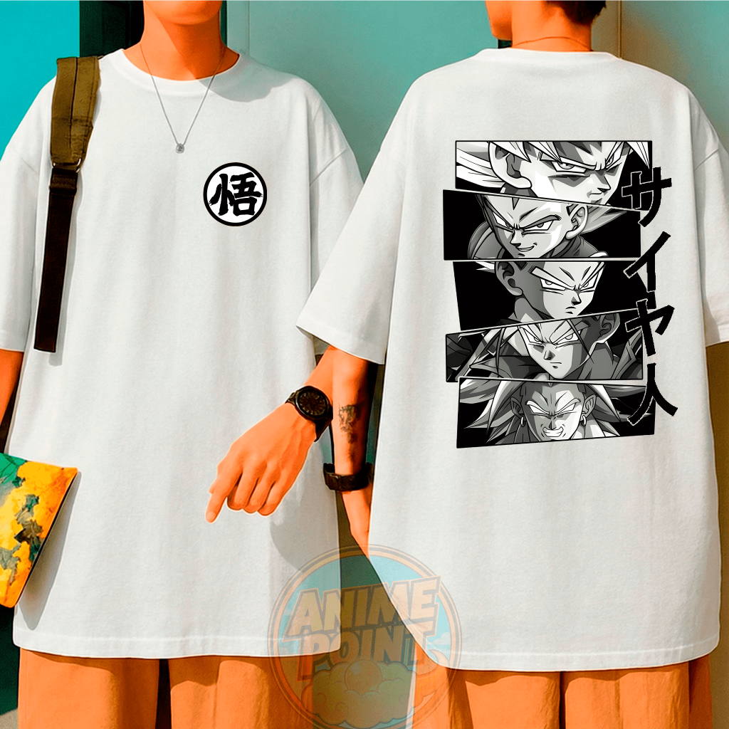 Camiseta Anime Dragon ball oversized streetwear camisa 100% algodão confortável sayajin desenho unissex