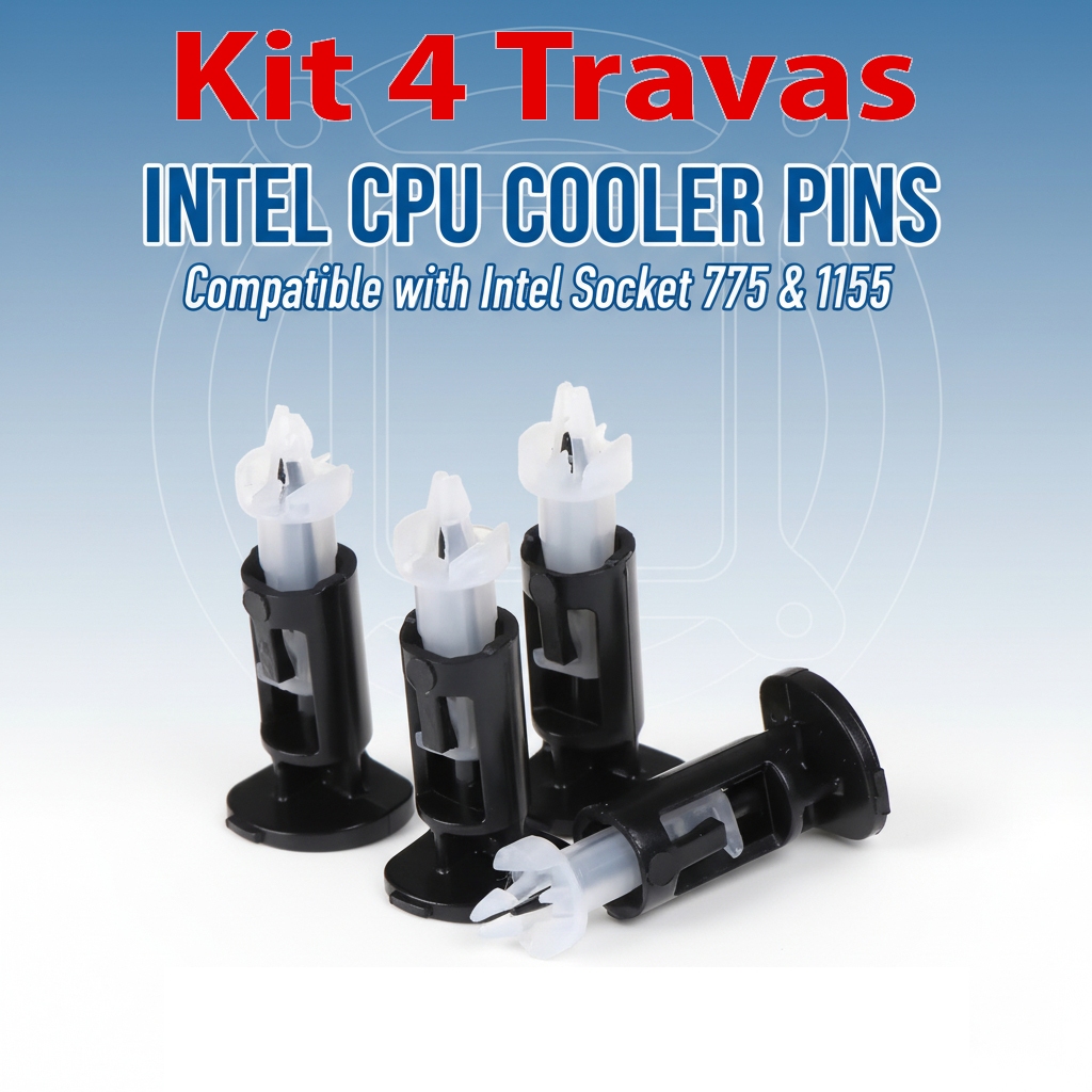 Trava Pino Para Cooler Intel Socket Lga Modelos 775 | 1150 | 1155 | 1156 Kits Com 4 Peças NOVOS