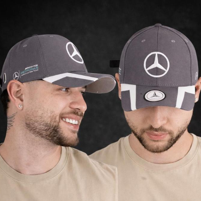 Boné Mercedes Masculino Premium AMG F1 Aba Curva Ajustável Estilo Esportivo Luxo Alta Performance