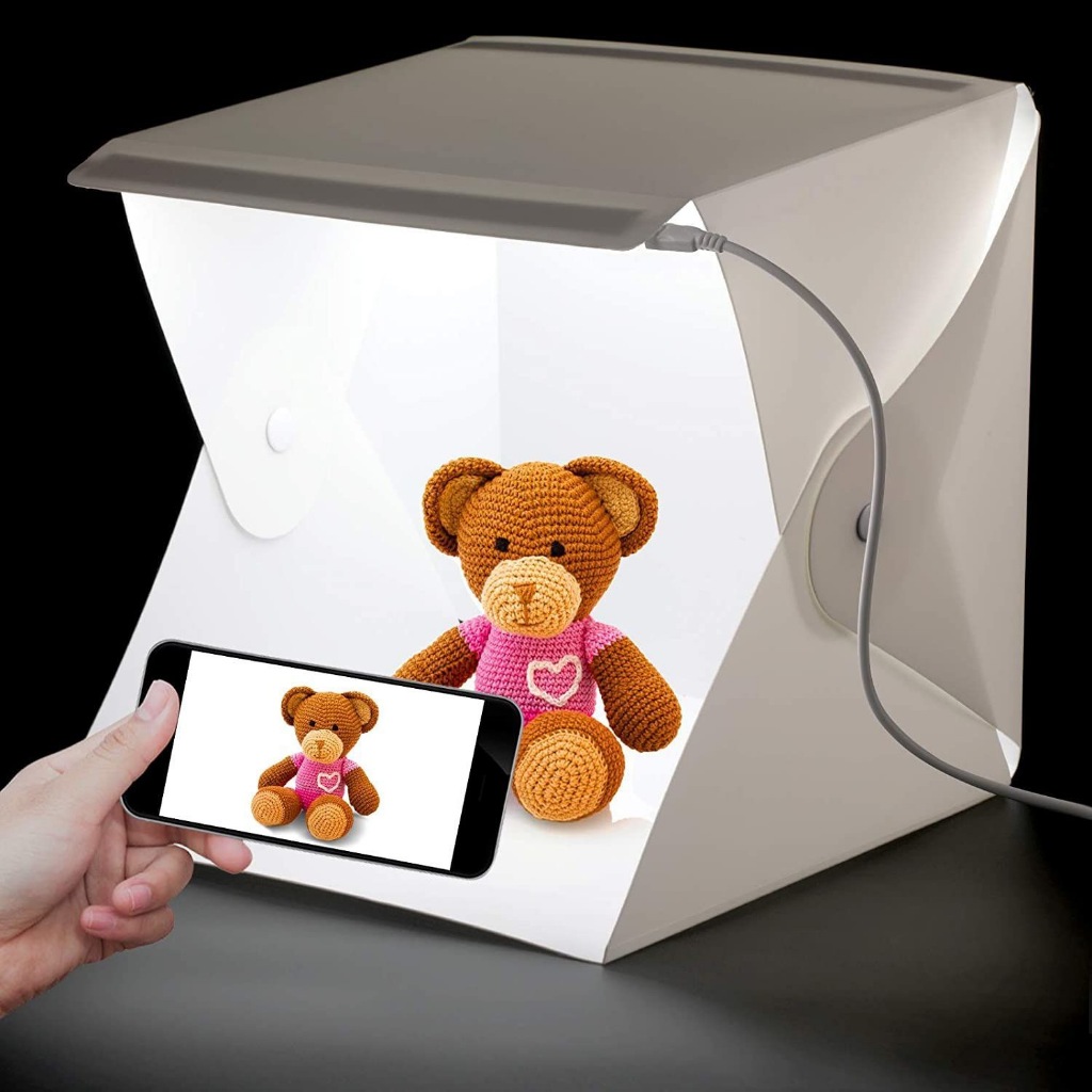 Mini Estúdio Fotográfico Portátil Studio Com Luz Led Photo Led Usb Portatil Foto 20 X 20cm Design Compacto Baixo Consumo em Oferta na Shopee